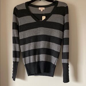 Striped V-Neck Sweater